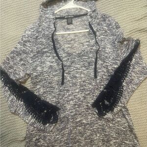 Miss Chievous Black and Gray Knit Top